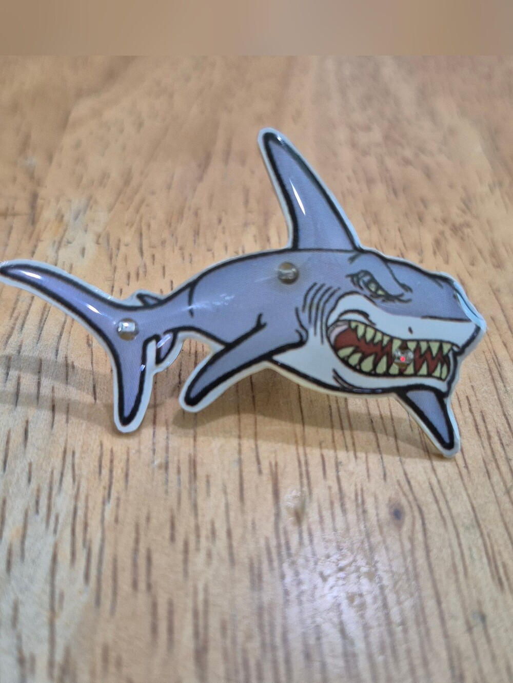EUC gray Shark Light Up Pin